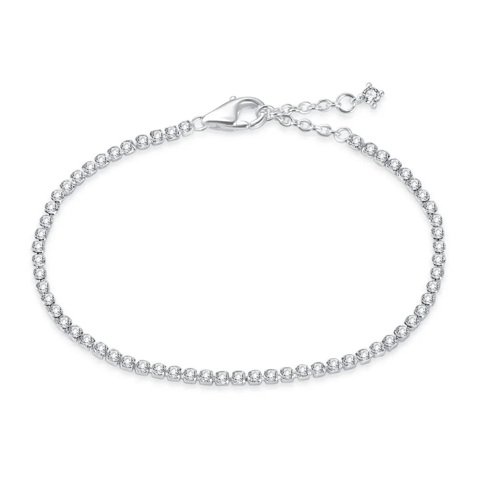 Nuevo original Plata de Ley 925 chapada brillante en forma de corazón collar pulsera mujer regalo de cumpleaños del Día de San Valentín joyería DIY