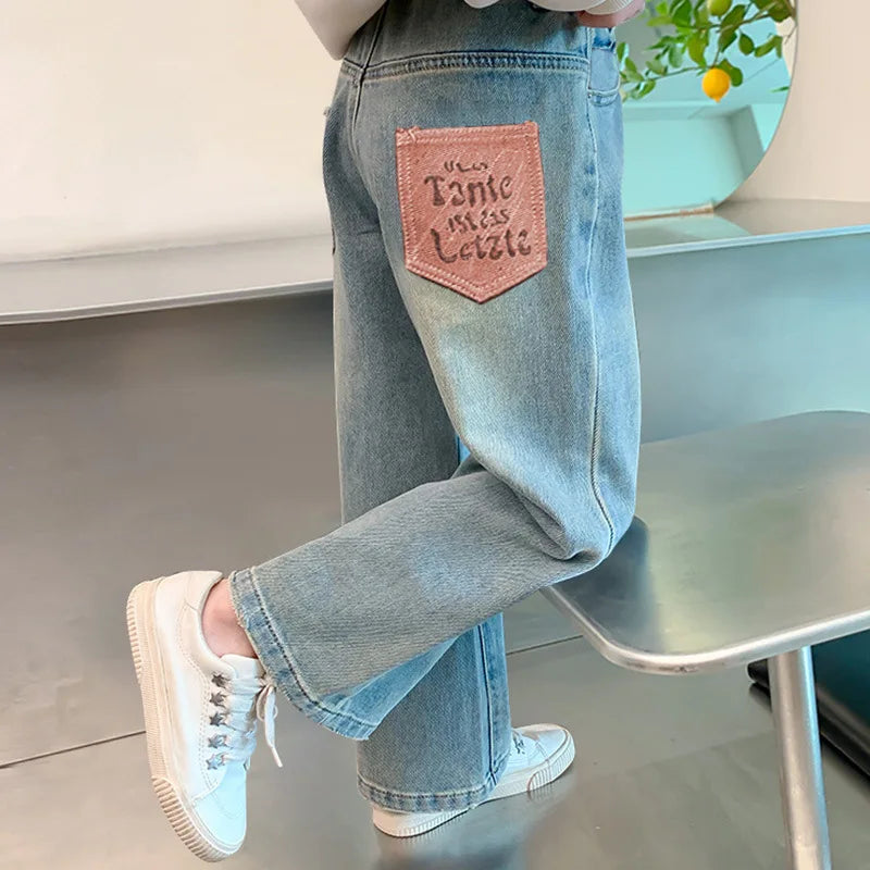 Pantalones de chándal para adolescentes, moda de otoño, ropa de calle informal, ropa de hadas de primavera para niños, pantalones para niñas, ropa para niños de pierna ancha