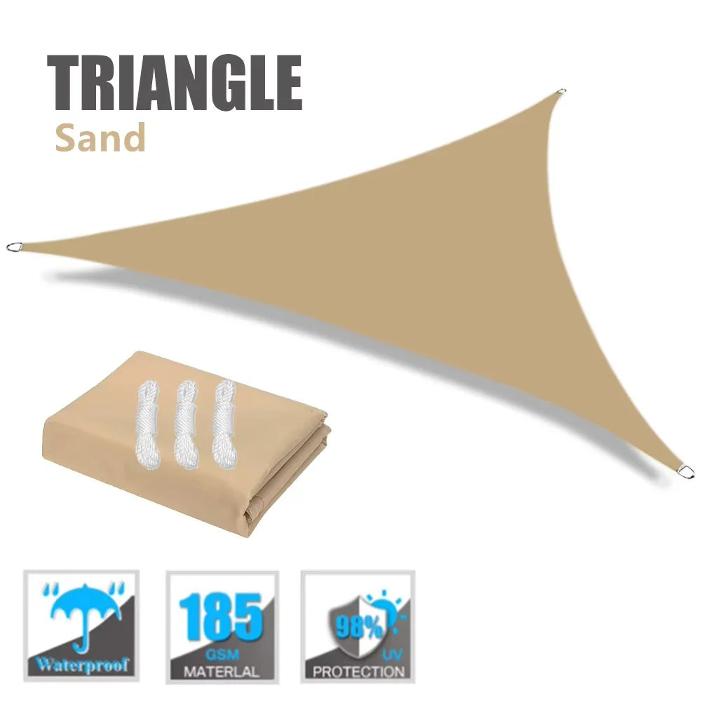 Toldo de vela impermeable triangular grande de 7M/5M/3M/2M para jardín al aire libre, toldo para Patio, tiendas de campaña, tela parasol para piscina