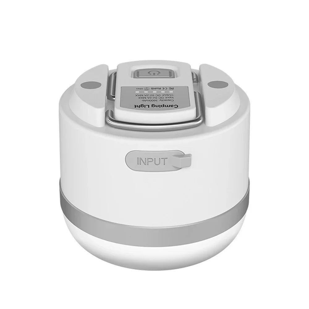 Linterna de Camping portátil, luz de trabajo de emergencia de 660 lúmenes, 4 modos de atenuación, linterna impermeable para exteriores, lámpara de tienda recargable por USB