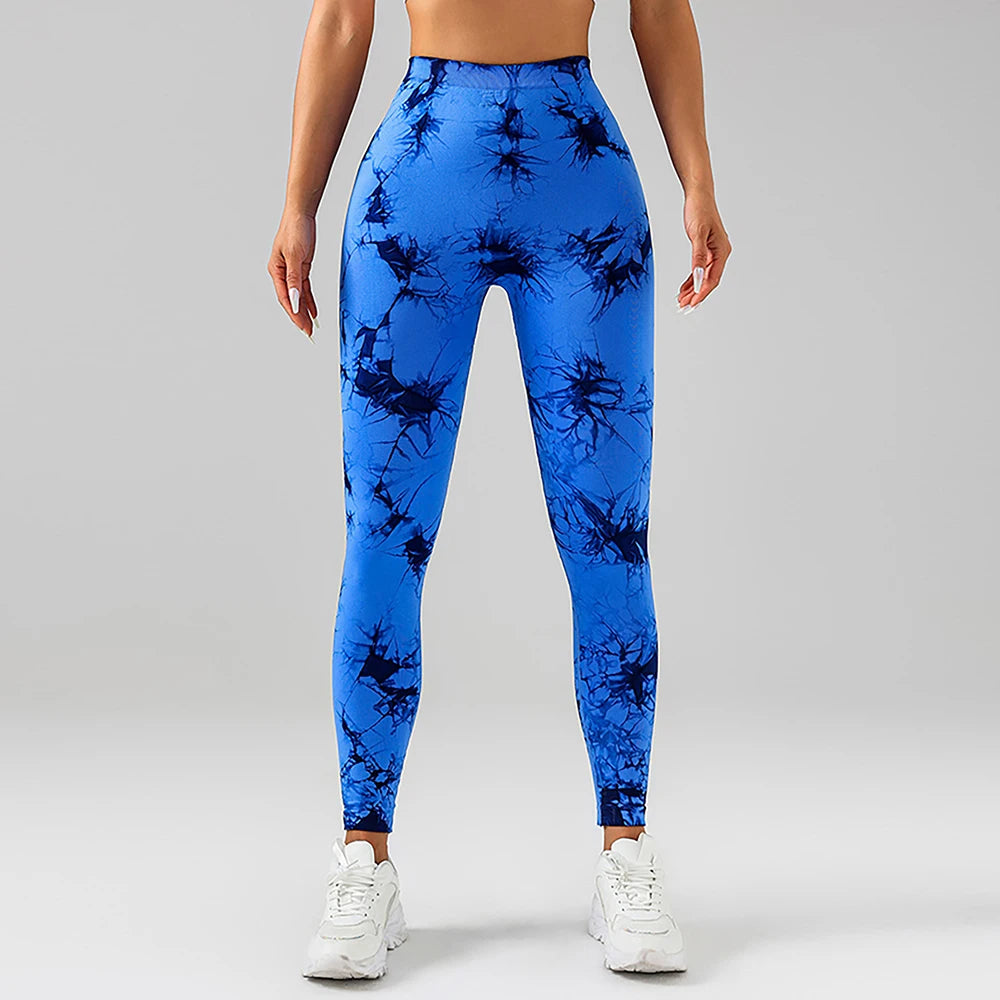 FITTOO V-Buttocks Leggings para mujer Tie Dye Scrunch Butt pantalones de Yoga Fitness atlético Sexy traje de gimnasio ropa femenina medias deportivas