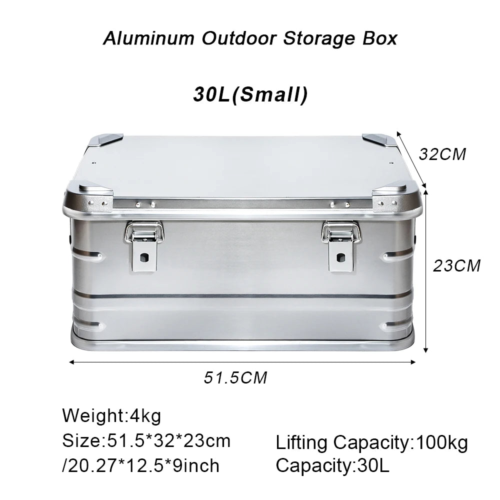 30-80L Camping Picnic viaje aleación de aluminio caja de gran capacidad accesorios bolsa de almacenamiento accesorios de senderismo almacenamiento al aire libre