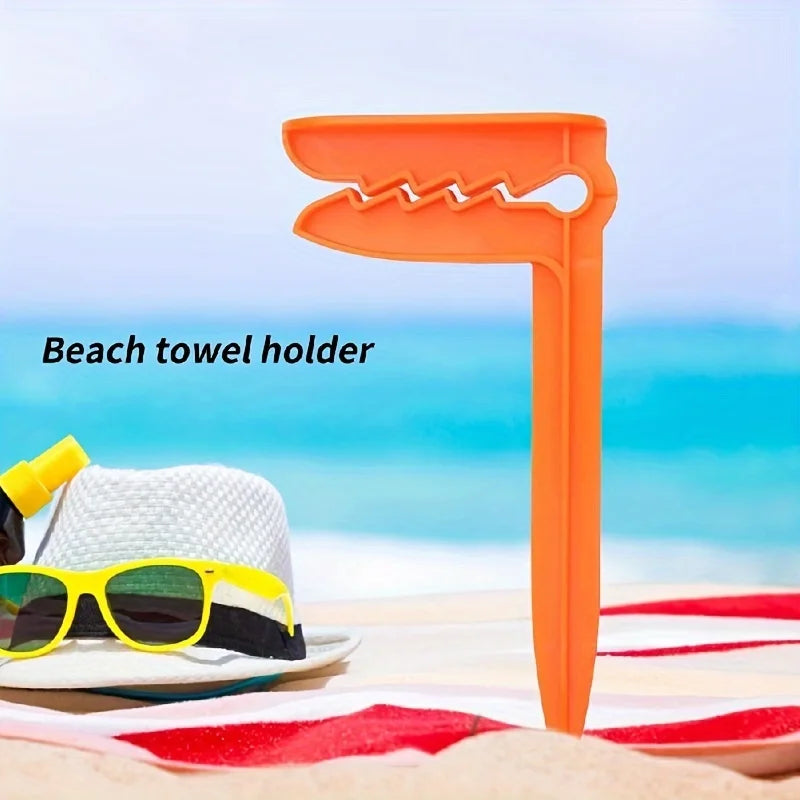 4 clips para toallas de playa al aire libre: sujetar de forma segura toallas y sábanas para acampar y viajar a la playa