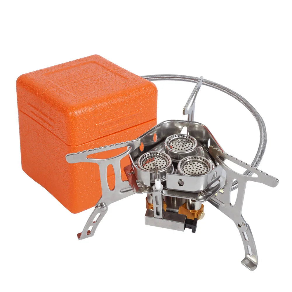 TARKA-estufa de Gas de 3 cabezales, quemadores de acampada turística, horno plegable para mochilero, 5800W, senderismo al aire libre, Picnic, barbacoa, equipo de cocina