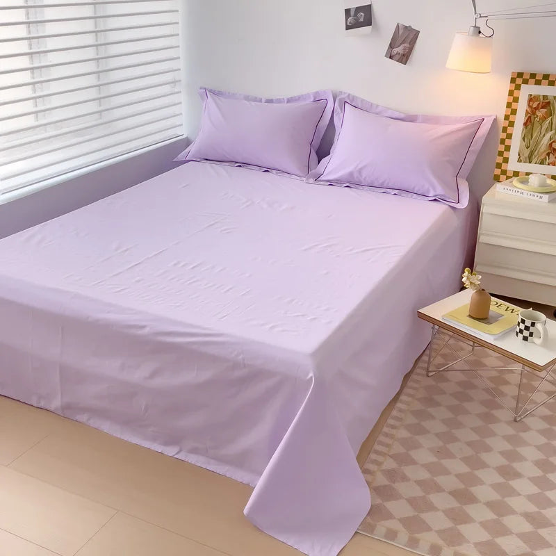 Sábana plana de algodón egipcio, sábanas superiores 100% de algodón de 400TC, ropa de cama suave de lujo, para cama doble Queen King, 1 ud.