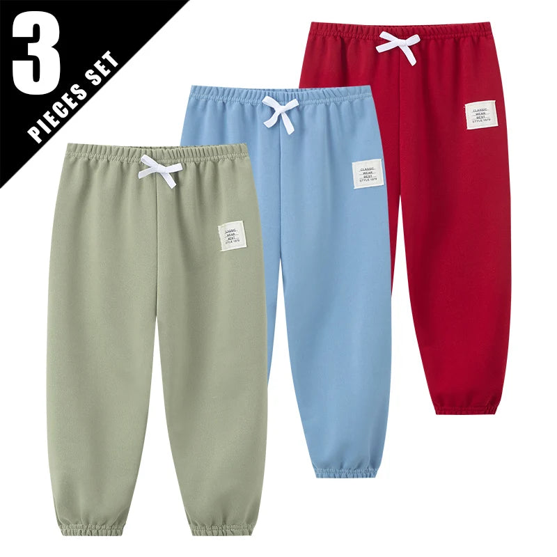 1/3/6 Pcs Children's Solid Color Drawstring Strap Shorts Boy Casual Fashion Pants Girl Joker Comfortable Elastic Waist Pants