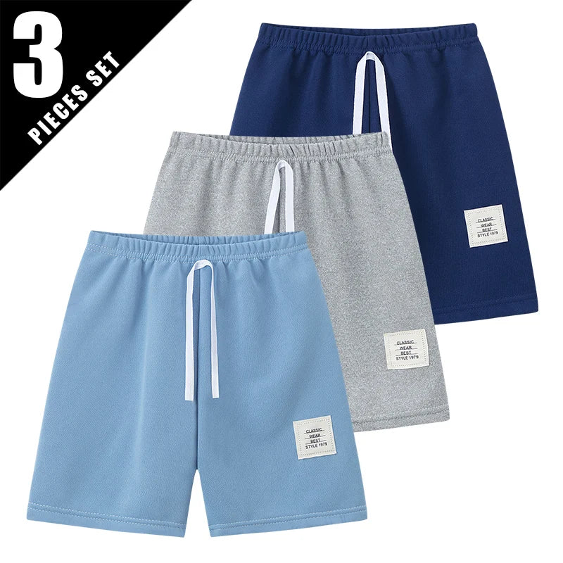 1/3/6 Pcs Children's Solid Color Drawstring Strap Shorts Boy Casual Fashion Pants Girl Joker Comfortable Elastic Waist Pants