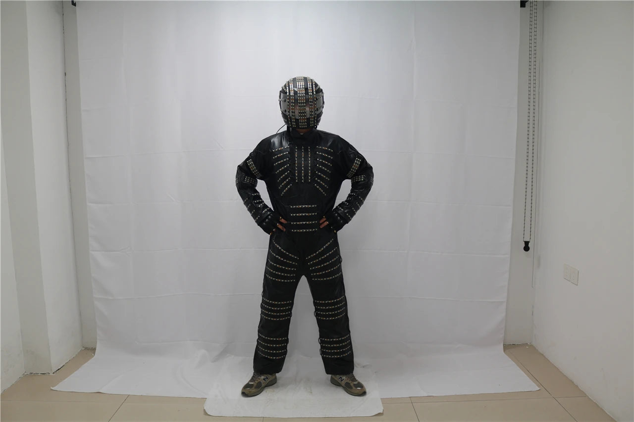 Traje de robot LED a todo color, disfraz de depredador láser, bailarina de escenario, soldado de hierro, traje de cosplay para club nocturno nuevo