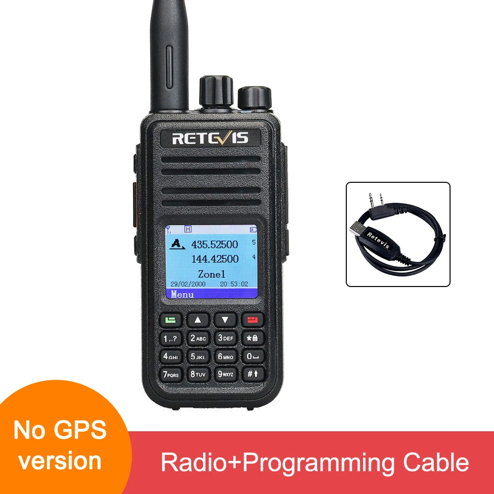 Retevis RT3S DMR walkie talkies de largo alcance radio portátil recargable radio a pilas camping walkie talkie emisora radioaficionado radio emergencia supervivencia profesionales walkie-talkies Cifrado AES256 GPS APRS