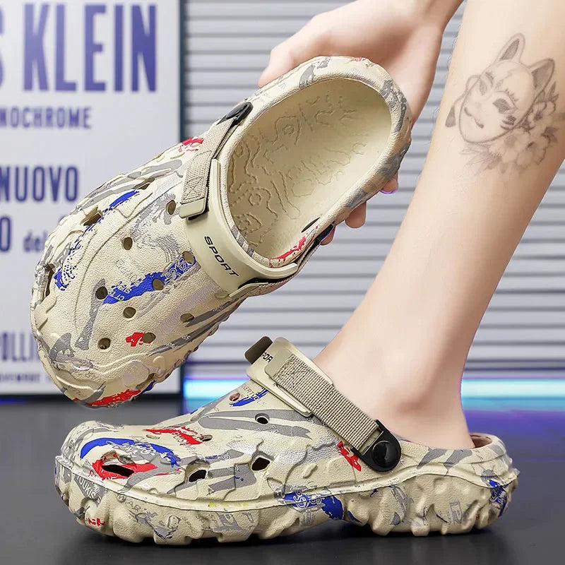 Sandalias de verano de talla grande 47 para hombre, zuecos para jardÃn al aire libre, zapatos con agujeros, zapatos informales para hombre, zapatos de agua, zapatillas suaves cómodas para el hogar