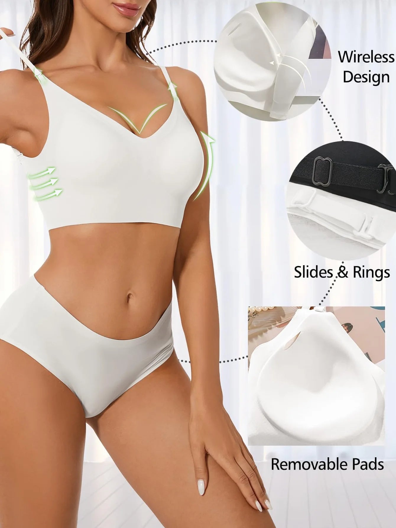 Sujetador Invisible para mujer, sujetadores con escote en U profundo, Top sin espalda para vestidos, lencería Sexy con correa transparente, ropa interior push-up sin tirantes