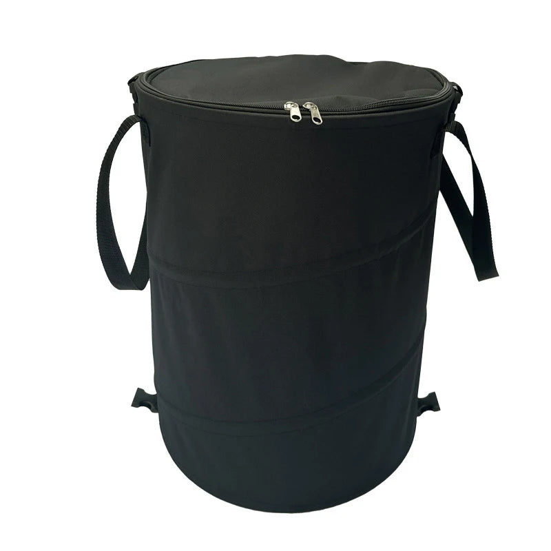 Cubo de basura para acampar, cubo de almacenamiento Circular emergente, cubo de reciclaje plegable de lona, bolsa de basura para jardín y patio al aire libre