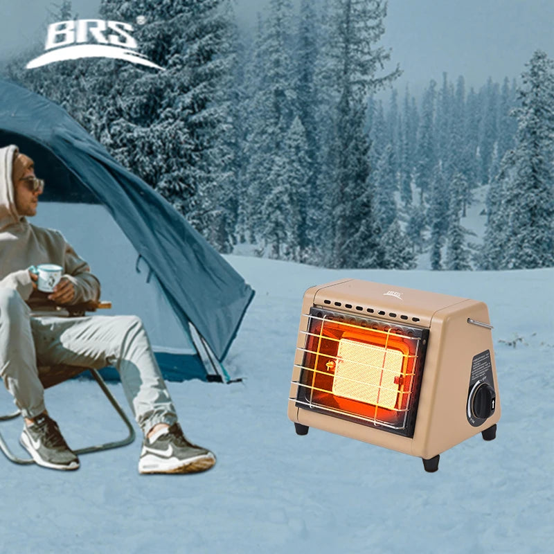 Calentador de tienda portátil BRS-H23, calentador de butano para espacio exterior de 1500W con válvula de Control, calentador de Patio de rayos infrarrojos para acampar en invierno