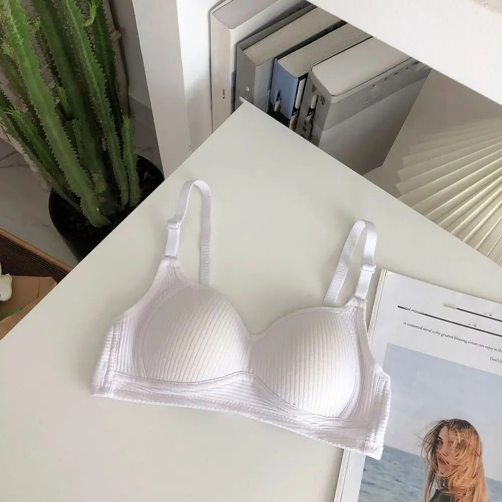 Sujetador inalámbrico ajustado para mujer, Bralettes con pechos recogidos a prueba de golpes, lencería antiflacidez, sujetador con escote en V profundo para verano