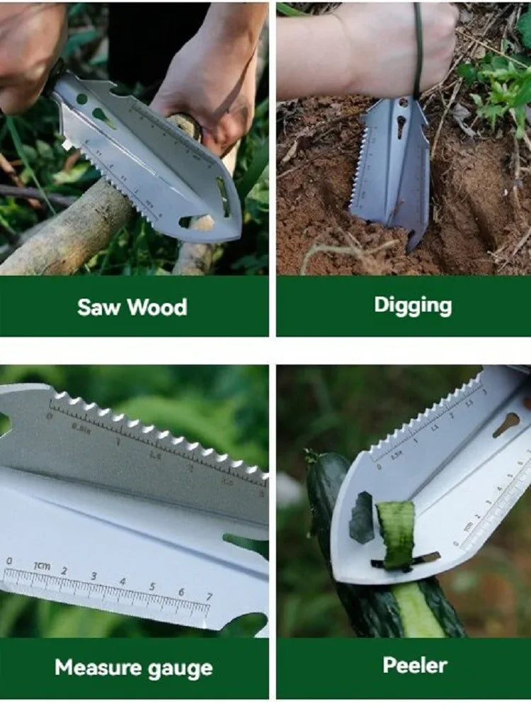 Pala Pinic portátil para acampar, herramienta de supervivencia multifuncional para exteriores, equipo de jardín