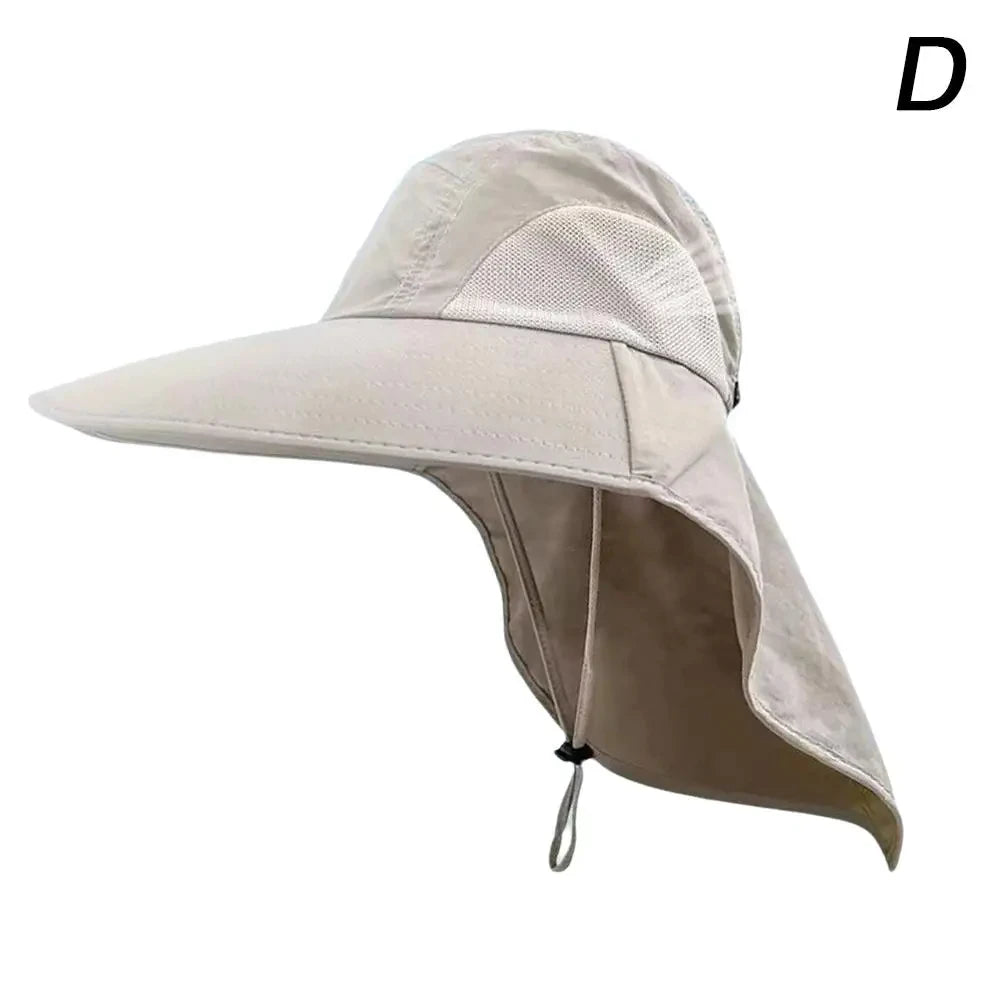 Sombrero de sol de ala ancha con solapa para el cuello para hombres y mujeres ajustable al aire libre 50 + protección UPF gorra de Safari senderismo sombrero de pesca
