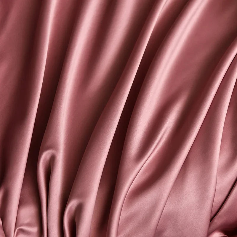 Sábana bajera de satén de alta gama con banda elástica, Sábana sedosa de Color sólido, funda de colchón antideslizante suave, colchas, ropa de cama