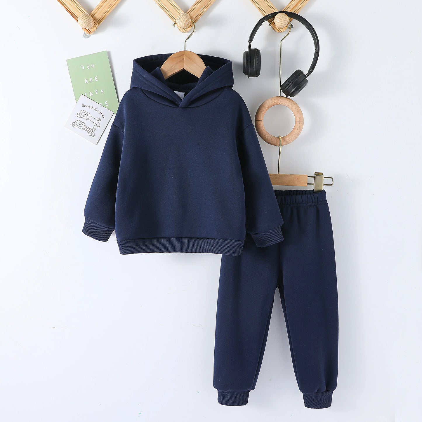 Moda para niños, 2 uds., Jersey con capucha y pantalones, trajes de 1 a 8 años, ropa deportiva informal de manga larga para niños y niñas, chándales, ropa para niños