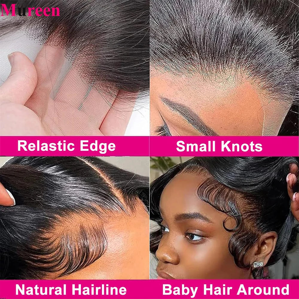 Peluca frontal de encaje de cabello liso de 250% de densidad, cabello humano 13x4 HD, peluca con malla frontal para mujeres, pelucas de cabello humano