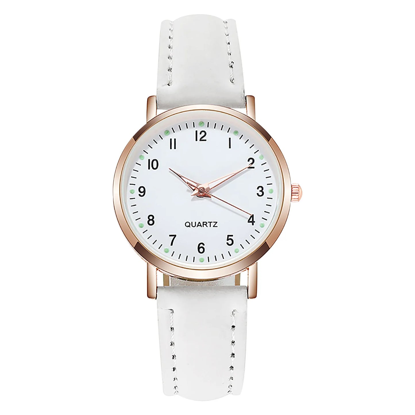 Reloj de Mujer a la moda para Mujer, relojes con correa de cuero, Reloj de pulsera luminoso de cuarzo analógico de lujo para Mujer, Reloj femenino