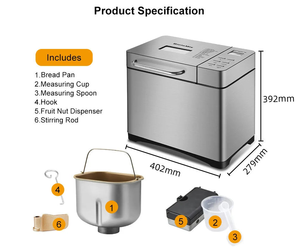 Nueva llegada máquina de pan para el hogar fermentador de masa inteligente automático Mini máquina de pan de desayuno multifuncional 모
