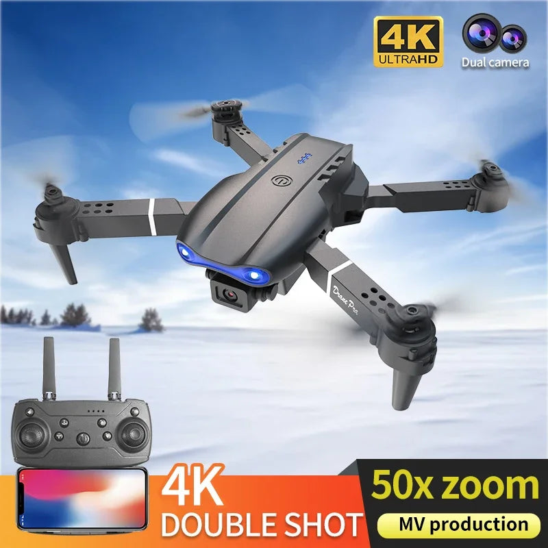 Nuevo Dron E99Pro RC 4K profesional con cámara HD gran angular de 1080P helicóptero plegable WIFI FPV altura mantener juguete de regalo
