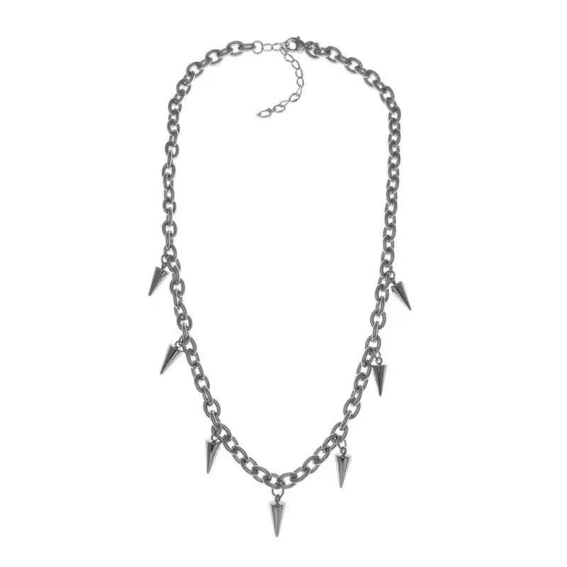 Collar con tachuelas estéticas Punk de acero inoxidable, gargantilla para hombre, collar con colgante de remache de Hip Hop para mujer, regalos de joyerÃa gótica
