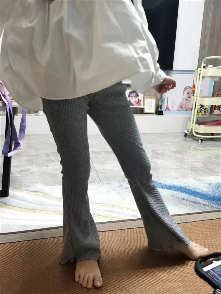 Legging acampanado para niñas, novedad de 20225, pantalones elásticos informales para niños, mallas ajustadas con bordado de corazón, pantalones de verano para niñas