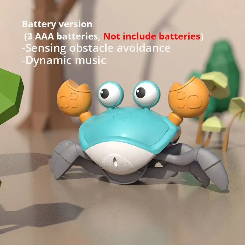 1Pc Escape Cangrejo función de detección automática niños arrastrándose evitando obstáculos mascota electrónica con música
