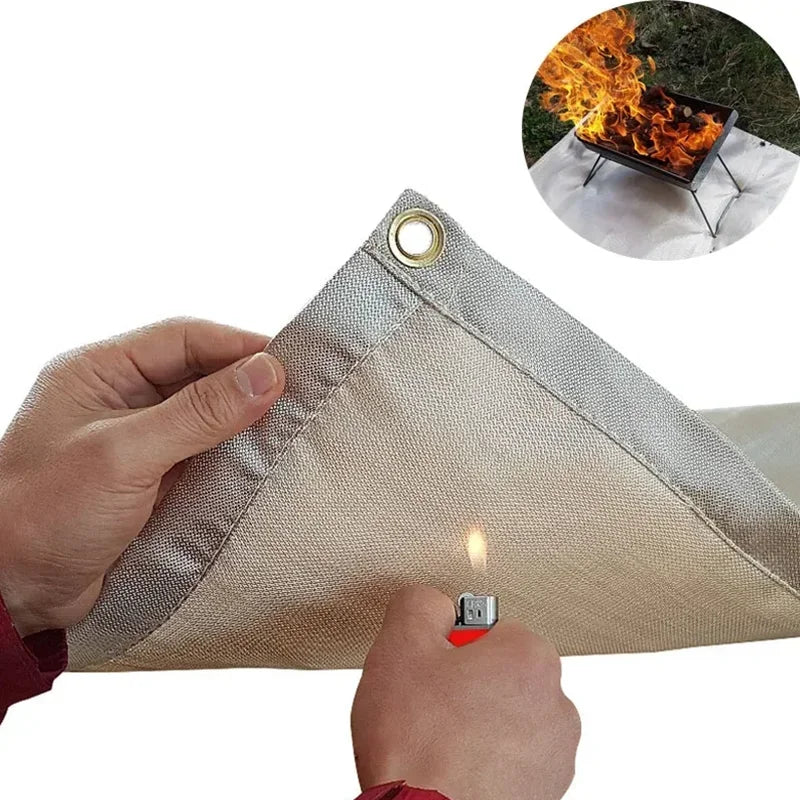 Alfombra de protección contra incendios para barbacoa, estera para acampar, Picnic, barbacoa, planchado de alta temperatura, alfombra ignífuga para exteriores e interiores, 1 ud.