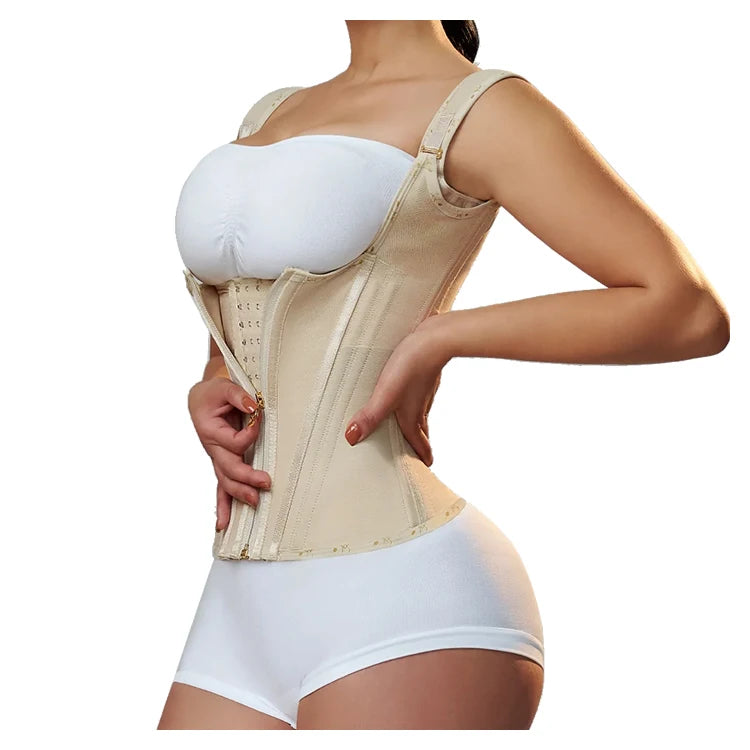 Faja de corsé colombiano para mujer, faja correctiva reductora de vientre, entrenador de cintura, carpeta de vientre adelgazante, ropa moldeadora de vaina plana