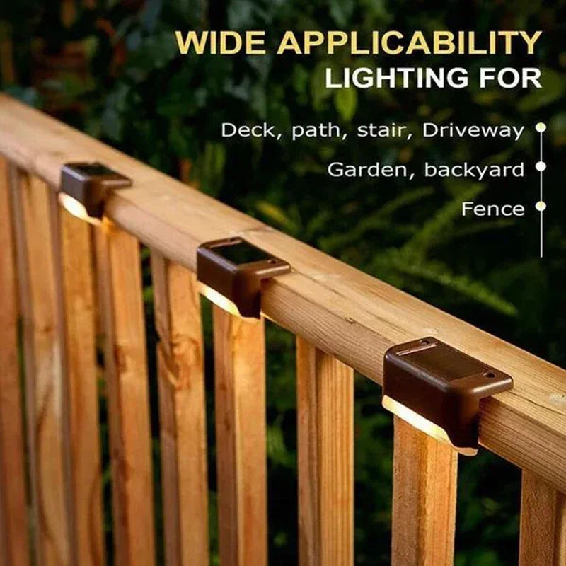 1/4/8/12/Uds luces LED solares luz de jardÃÂn al aire libre lámpara de cubierta luz Solar de escaleras lámpara de paso Solar impermeable decoración de jardÃÂn y Patio