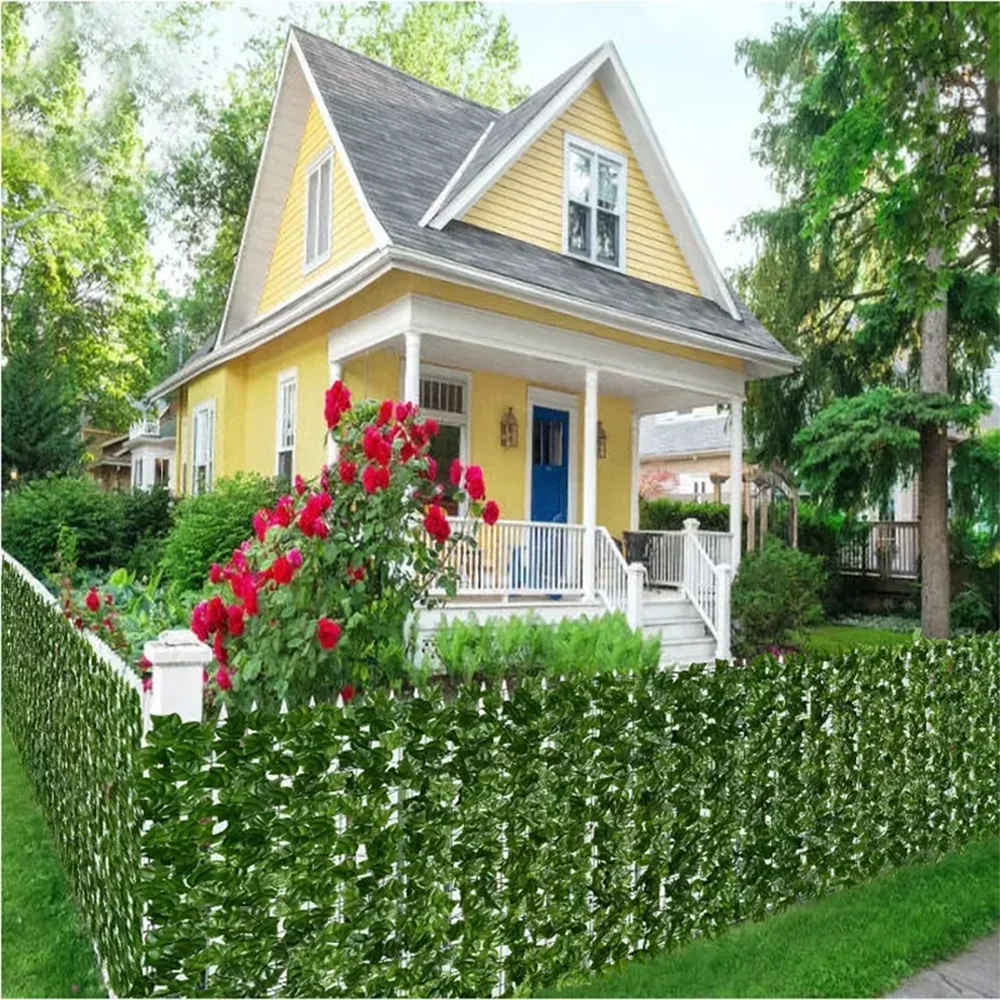 Paneles de valla de hojas verdes artificiales de 1M/3M, pantalla de valla de privacidad falsa para decoración del hogar, jardín y balcón al aire libre