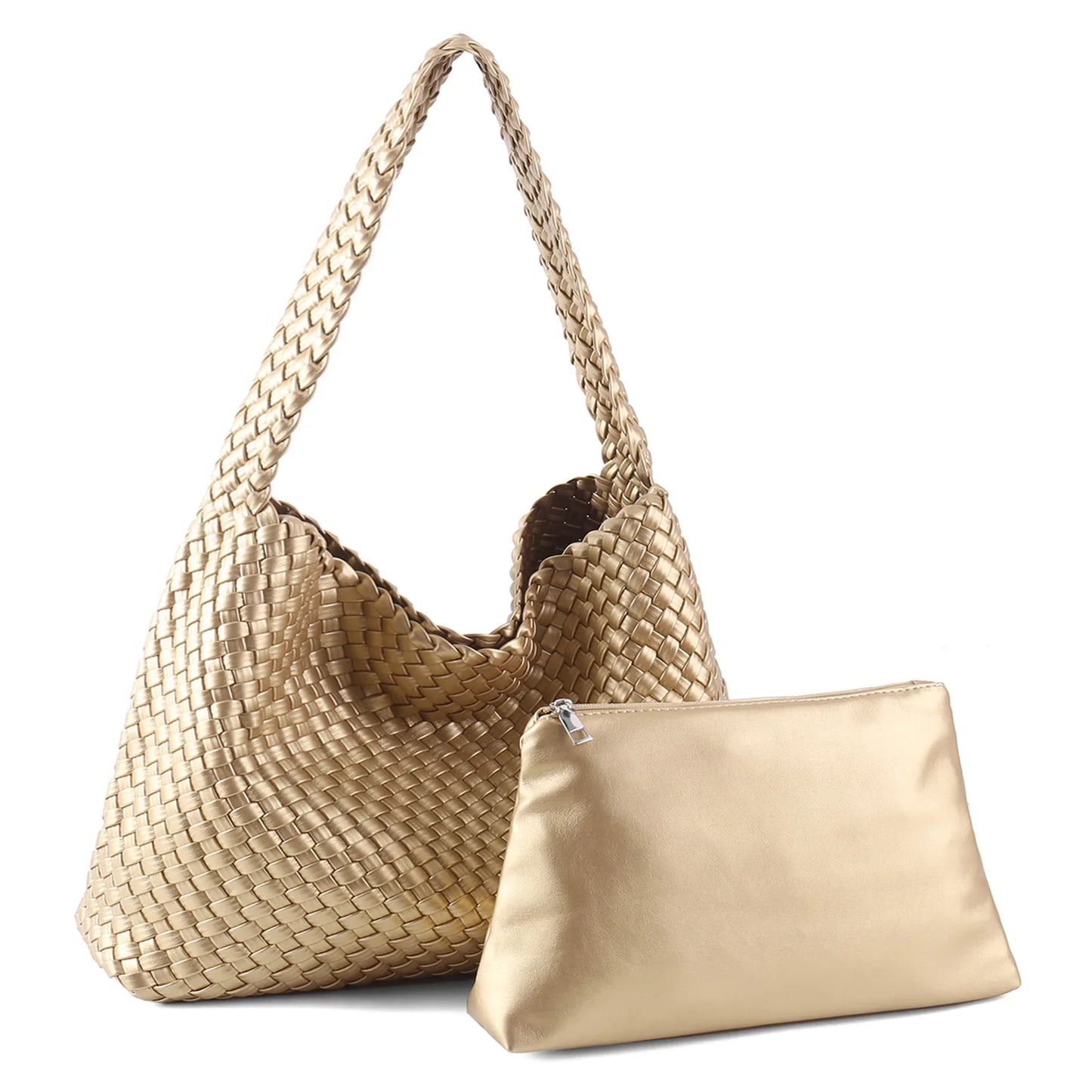 ZR DIARY-Bolso tejido de lujo para mujer, bolsa de mano de gran capacidad de cuero PU, informal, a la moda, con textura suave, BZ618