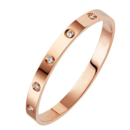 Pulseras de acero inoxidable en la mano, brazaletes de 6mm y 4mm para mujer, joyerÃa para mujer, regalos de diseñador de titanio con diamantes de imitación a la moda para mujer