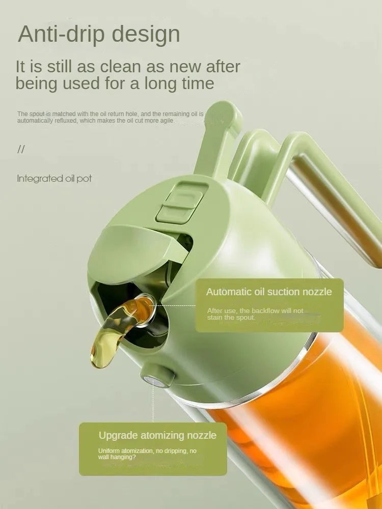 Spray 2 en 1 para botella dispensadora de aceite de oliva, diseño de mango cómodo para barbacoa, sartén de aire, horno, Camping