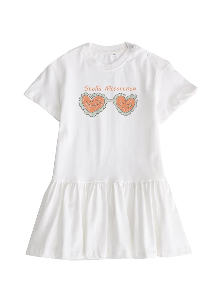 Vestido de verano para niñas, moda informal para vacaciones, falda para niños, vestido de princesa de manga corta de algodón para fiesta, comodidad suave