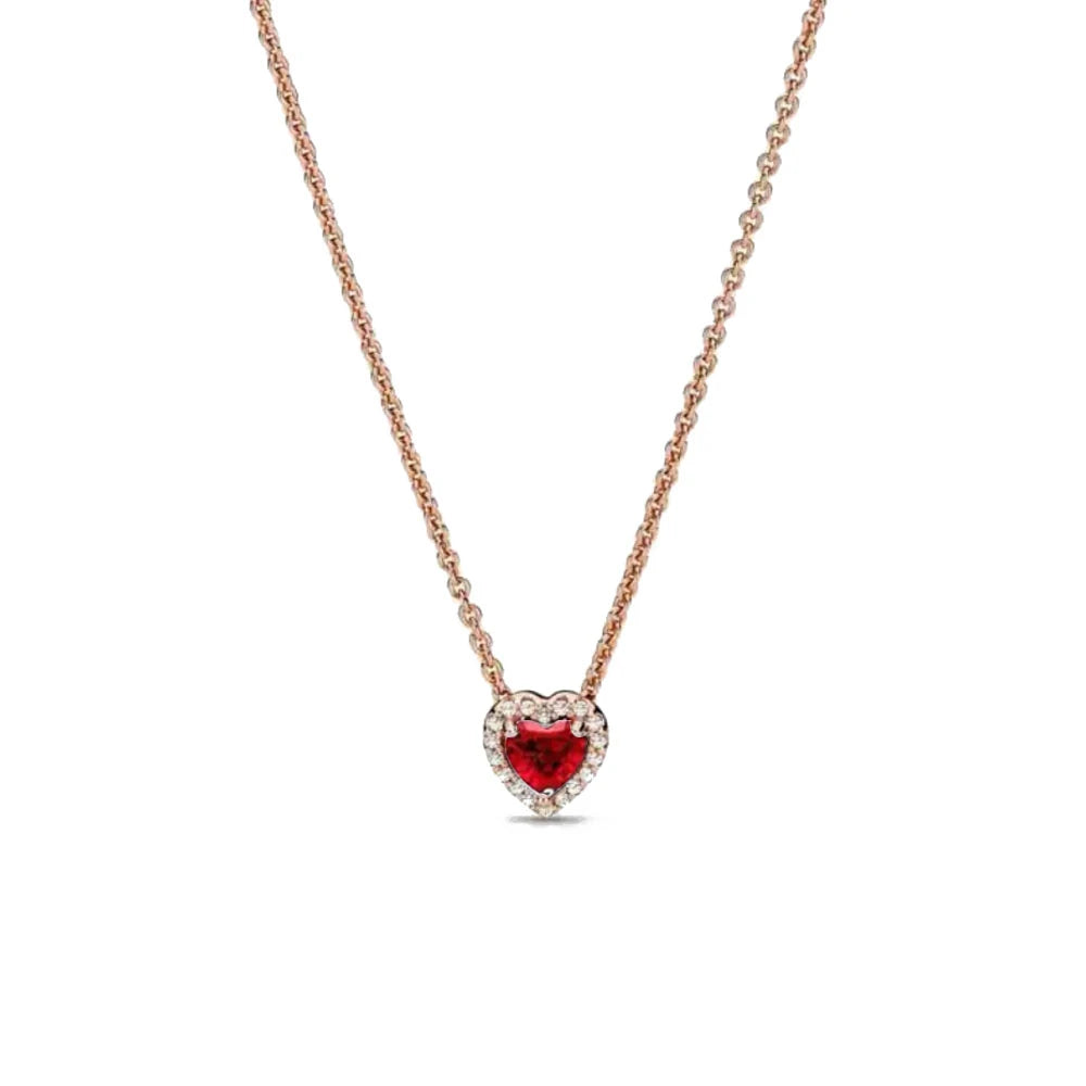 Nuevo original Plata de Ley 925 chapada brillante en forma de corazón collar pulsera mujer regalo de cumpleaños del Día de San Valentín joyería DIY