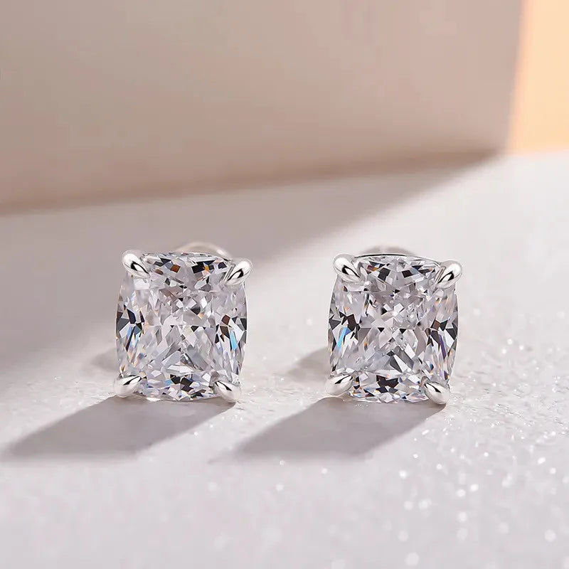 Pendientes de circonita cúbica de cristal de Plata de Ley 925 para mujer, accesorios simples y elegantes, pendientes versátiles de moda, joyería