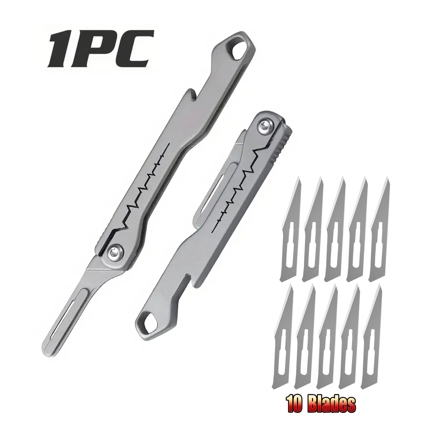 Mini abridor de botellas de titanio, cuchillo de utilidad plegable, multifunción, portátil, desembalaje, llavero de mensajería, herramienta EDC para acampar al aire libre