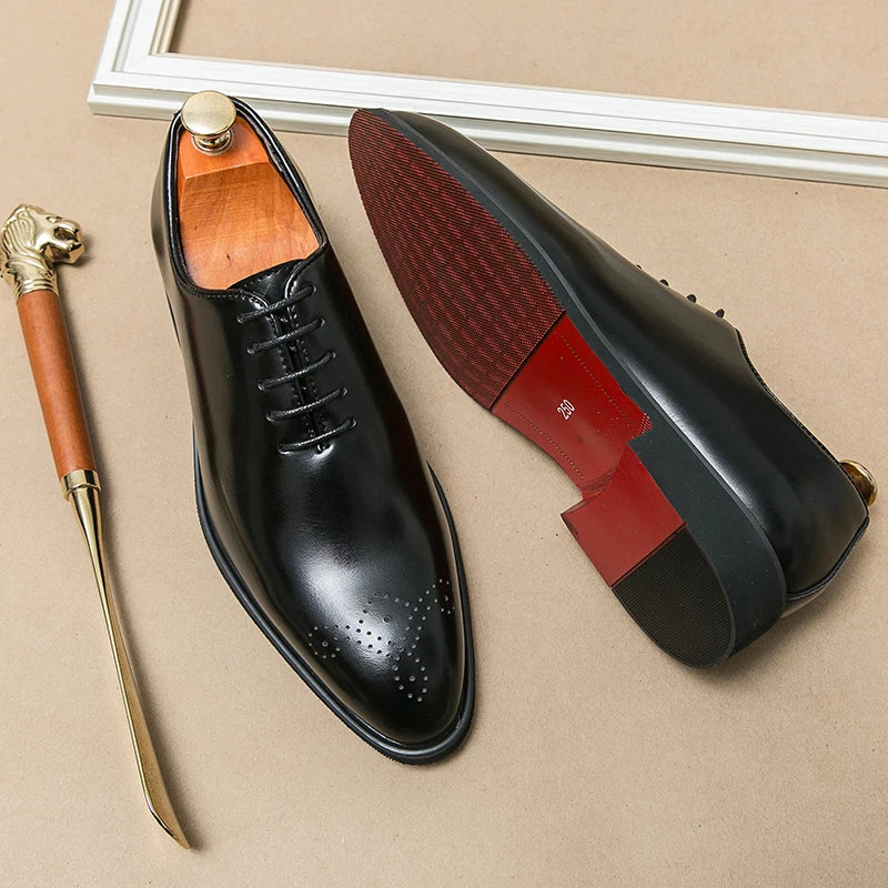 Zapatos de cuero de lujo para hombre, zapatos de alta calidad a la moda Oxford, zapatos de vestir de boda para hombre, zapatos de cuero 2024, zapatos de oficina para caballero