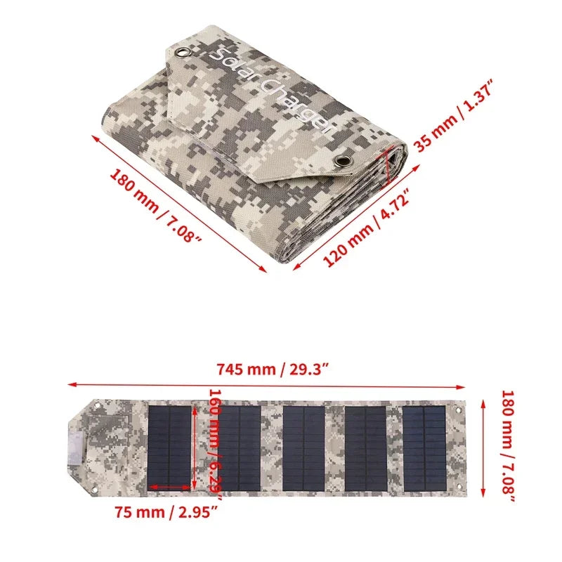 Panel Solar plegable de 60W, 80W, 100W, 5V, USB, bolsa plegable portátil, cargador de batería para teléfono, Camping al aire libre, Banco de energía impermeable