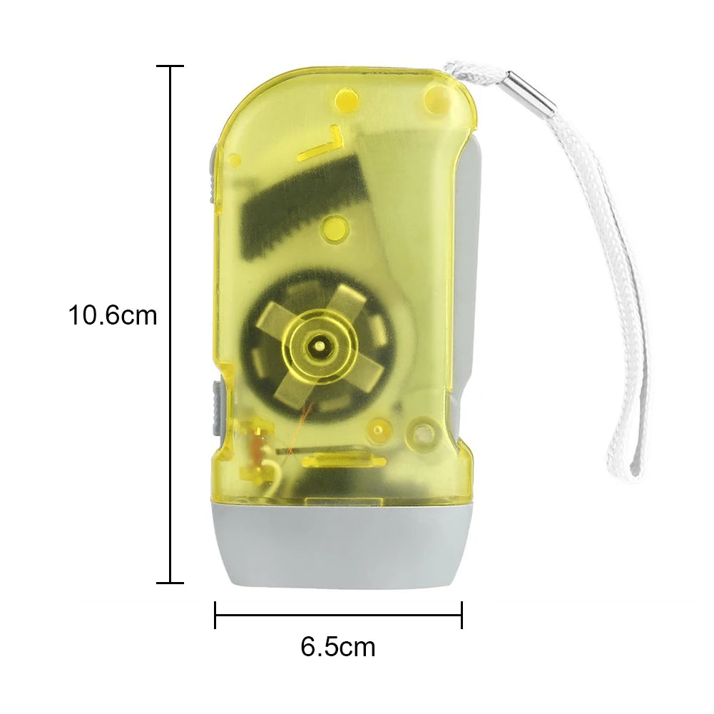 Linterna LED con dínamo de presión manual, linterna de cuerda con manivela, luz de antorcha, lámpara de Camping con prensa manual para emergencias