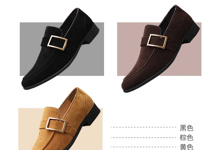 Zapatos de vestir para hombre, mocasines formales de diseñador, zapatos de cuero de gamuza, mocasines de trabajo Social y negocios, boda