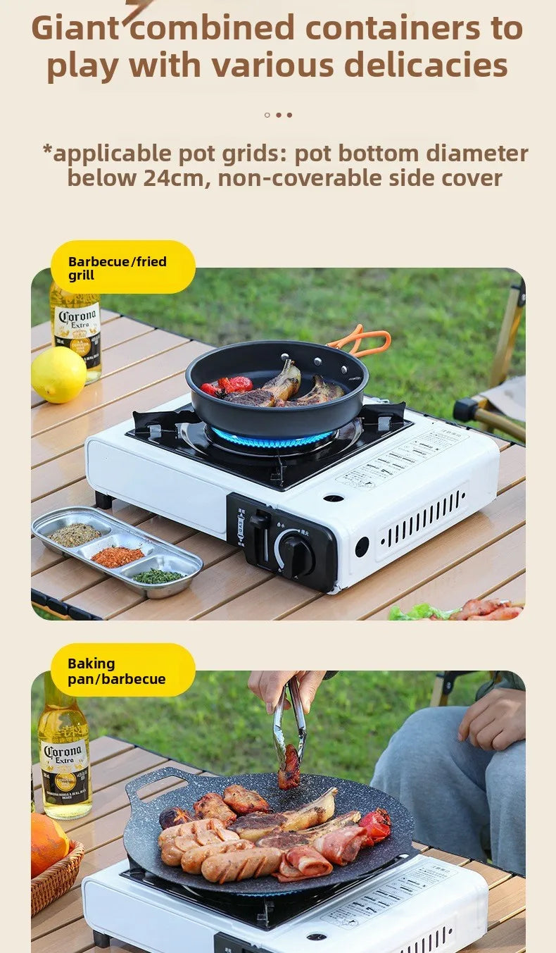 Estufa de Cassette portátil para exteriores, estufa de Gas butano para olla caliente, barbacoa, cocina de acampada, diseño compacto y ligero, 2025