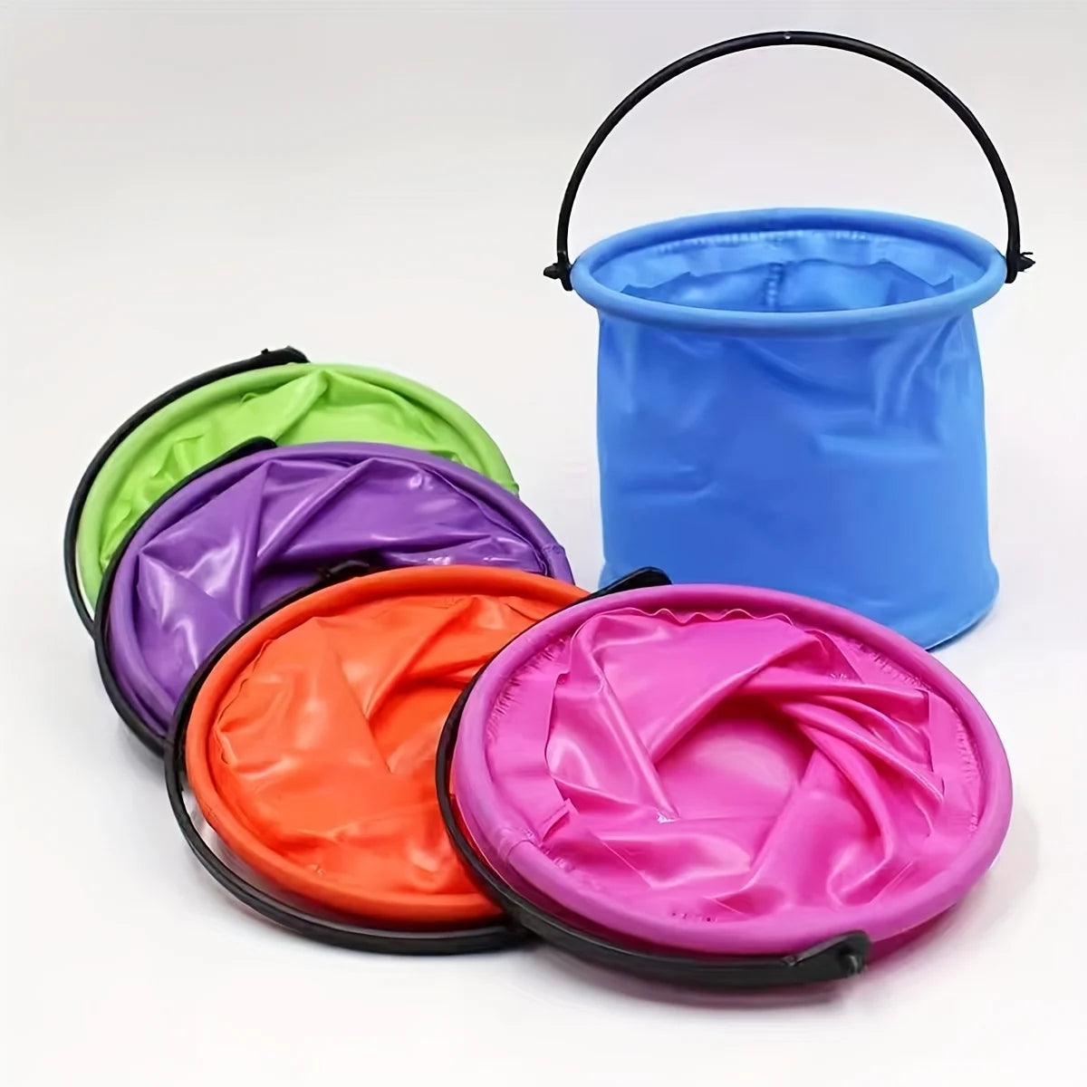 Cubo plegable con asa, portátil, para playa, viajes, fiestas en el jardín al aire libre, camping, picnics, pesca y senderismo, 10/4/1 Uds.