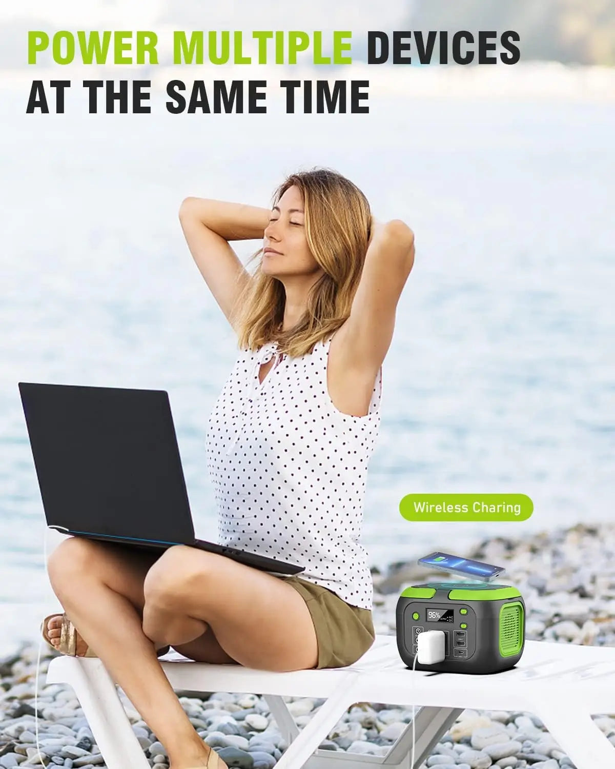 Estación de energÃa portátil de 200W, generador Solar de 155Wh, banco de energÃa de 42000mAh con salida de CA de 110V, CC, USB QC3.0 para acampar al aire libre RV