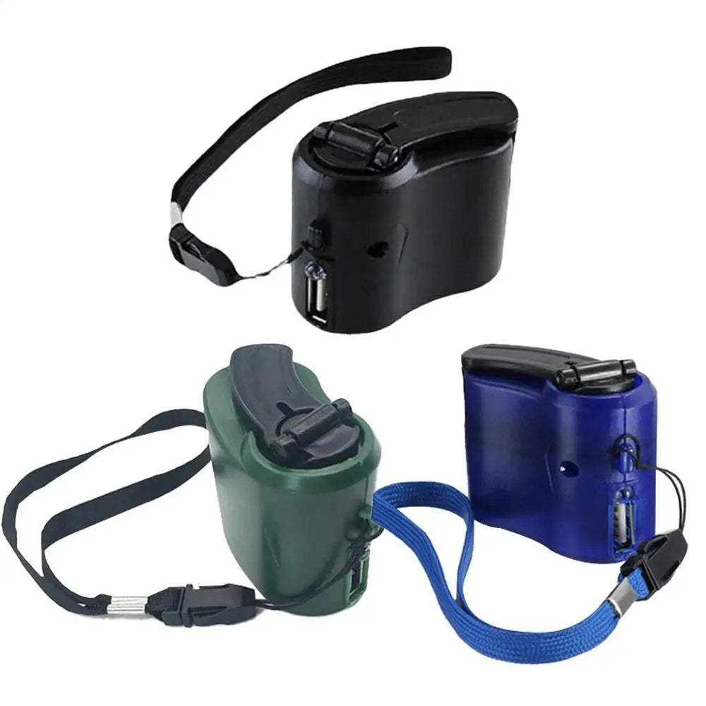 Cargador de emergencia portátil USB de 5V para teléfono móvil, manivela de potencia D ynamo para acampar al aire libre, cargador de viaje con luz Led