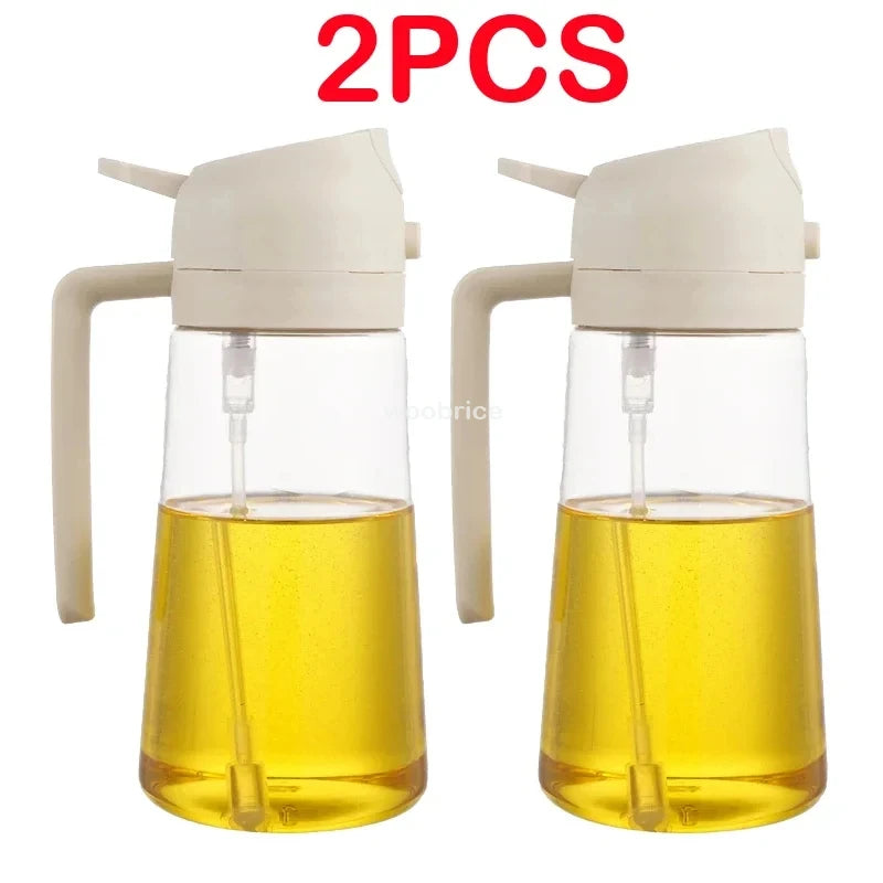 Spray 2 en 1 para botella dispensadora de aceite de oliva, diseño de mango cómodo para barbacoa, sartén de aire, horno, Camping