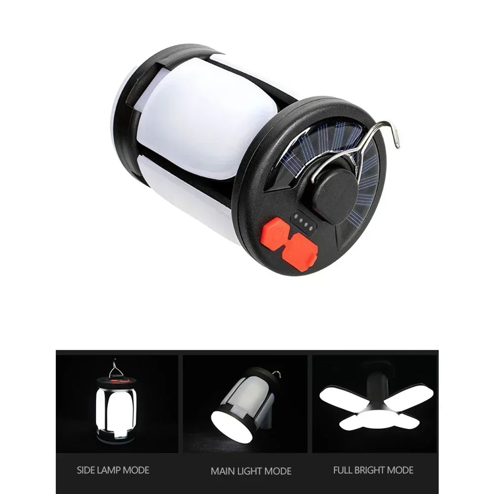 Linterna LED recargable ultrabrillante para acampar, reflector plegable, 3 modos de luz y linterna manos libres para acampar/senderismo/pesca